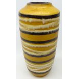 Large 1950's West German pottery vase with banded decoration,