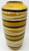 Large 1950's West German pottery vase with banded decoration,