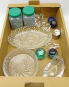 Caithness and other glass paperweights, Daum clear glass ashtray,