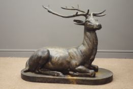 Bronzed laying Stag H80cm,