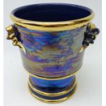 Lustre ware footed planter with gilded borders & handles, by Tobias Harrision,