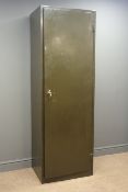 Vintage free standing metal locker, brown finish, W61cm, H183cm,
