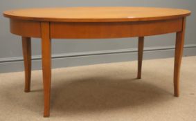Late 20th century cherry wood coffee table with inlay, four square tapering legs, W79cm, H45cm,