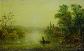 River scene with Man Punting,