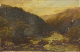 'The Dart near Buckfastleigh', 19th century oil on canvas signed and dated 1868 C Smith,