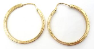 Pair of 22ct gold hoop ear-rings stamped 916 approx 5gm Condition Report <a