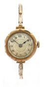 9ct rose gold wristwatch import marks Birmingham 1925 on expanding gold bracelet approx 17gm
