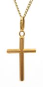 18ct gold cross pendant hallmarked on chain stamped 750 approx 4gm Condition Report