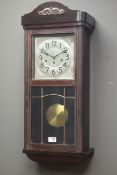 Early 20th century beech cased wall clock,