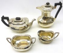 Edwardian silver four piece tea set by Joseph Rodgers & Sons Sheffield 1906 approx 59.