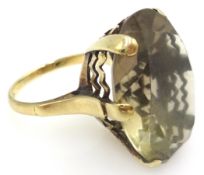 Gold smoky quartz ring stamped 9ct Condition Report size N<a href='//www.