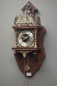20th century Dutch style figural wall clock,