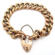 Victorian rose gold curb chain bracelet each link stamped 9c approx 19.