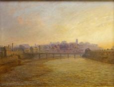 T Clarke Marshall (British 19th/20th century): 'Lancaster from River Lune',