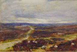 Rowland Henry Hill (Staithes Group 1873-1952): Road over the North Yorkshire Moors,