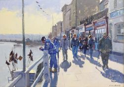 Gillian Roberts RSMA (British Contemporary): 'Spring Morning Whitby Harbour',