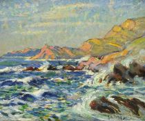 Joseph Alfred Terry (Staithes Group 1872-1939): 'Off the Coast Corsica', oil on board signed,