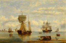 Henry Redmore (British 1820-1887): Shipping Becalmed,