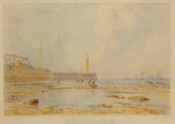 George Weatherill (British 1810-1890): 'On the Scar Whitby' at low tide,