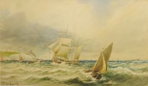 Thomas Bush Hardy (British 1842-1897): Sail and Steam Boats off Hastings,
