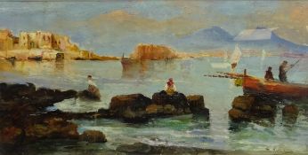 Giuseppe Aprea (Italian 1876-1946): Fishermen in the Bay of Naples,