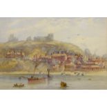 Mary Weatherill (British 1834-1913): Looking towards Whitby Abbey and St Mary's Church from the