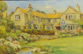 Owen Bowen (Staithes Group 1873-1967): Yorkshire Country House - possibly the artists residence,