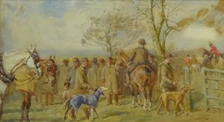 John Atkinson (Staithes Group 1863-1924): The Hunt Meet with Lurchers,