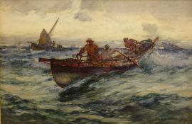 Joseph Richard Bagshawe (Staithes Group 1870-1909): Whitby Fishing Cobles setting out to Sea,