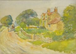 James William Booth (Staithes Group 1867-1953): Cottages at Suffield Nr.