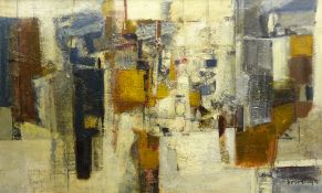 Bernard Kay (British 1927-): 'Interior Blue & Yellow', oil on board signed and dated '57,