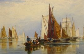 Thomas Bush Hardy (British 1842-1897): 'The Fishing Fleet', watercolour signed and dated 1881,