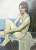 Malcolm Ludvigsen (British 1946-): Seated Nude Female, oil on canvas signed and dated 2003 verso,