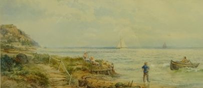 Leopold River (British 1850-1905): 'High Tide at Runswick. Yorks', watercolour signed and titled 14.