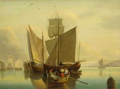 Dutch School (Early 19th century): Sailing Barges at Anchor,
