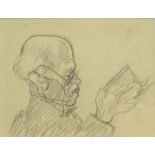 Lorenzo Viani (Italian 1882-1936): Portrait of a Man Reading,