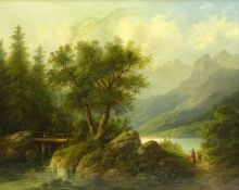 Edouard Boehm (Austrian 1830-1890): 'Partie aus Salzberg', oil on canvas signed,