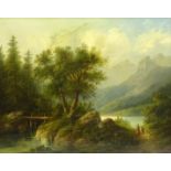 Edouard Boehm (Austrian 1830-1890): 'Partie aus Salzberg', oil on canvas signed,