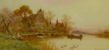 Walter Stuart Lloyd (British 1875-1929): Feeding the Ducks', watercolour signed and dated 1911,