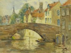 James William Booth (Staithes Group 1867-1953): 'Le Quai Vert Bruges,