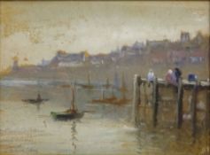 Henry Hadfield Cubley (British 1858-1934): 'Early Morning Whitby Harbour',