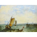 English School (19th century): Sailing Vessels off the Coast,