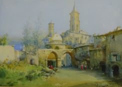 Noel Harry Leaver (British 1889-1951): A Little Town near Seville Spain, watercolour signed,