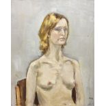 Malcolm Ludvigsen (British 1946-): 'Abigail' half length nude portrait,