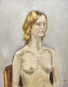 Malcolm Ludvigsen (British 1946-): 'Abigail' half length nude portrait,