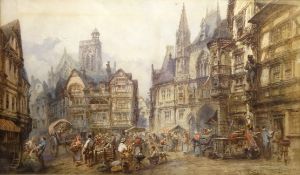 Paul Marny (French/British 1829-1914): 'Town Hall Bourges',