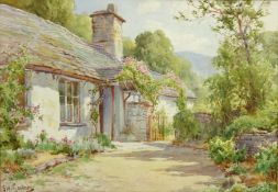 Sidney Valentine Gardner (Staithes Group 1869-1957): 'A Windermere Cottage' & 'A Cottage Garden at