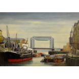 Jack Rigg (British 1927-): 'Sunday Morning on the River Hull',