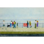 Jean Hobson (Northern British Contemporary): Figures on the Marine Drive Scarborough,