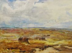 Rowland Henry Hill (Staithes Group 1873-1952): Shooting Butts on the North Yorkshire Moors,